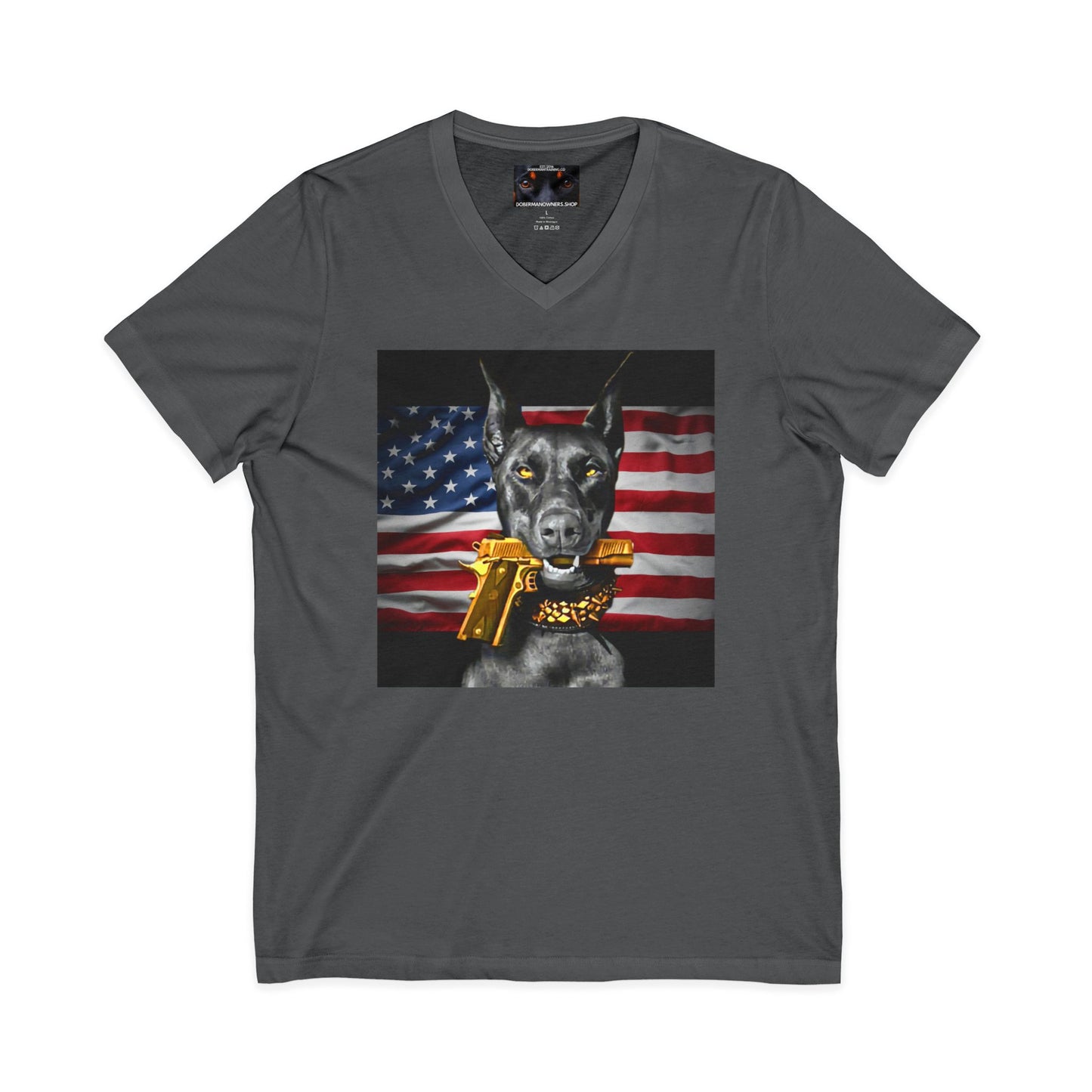USA 2 Private Label Unisex Jersey Short Sleeve V-Neck Tee