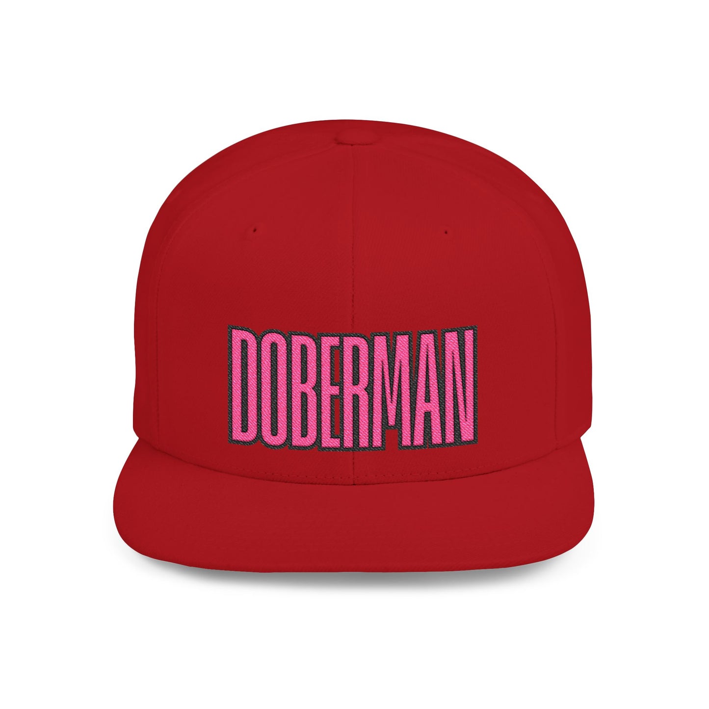 Doberman 6 Embroidered Flat Bill Snapback