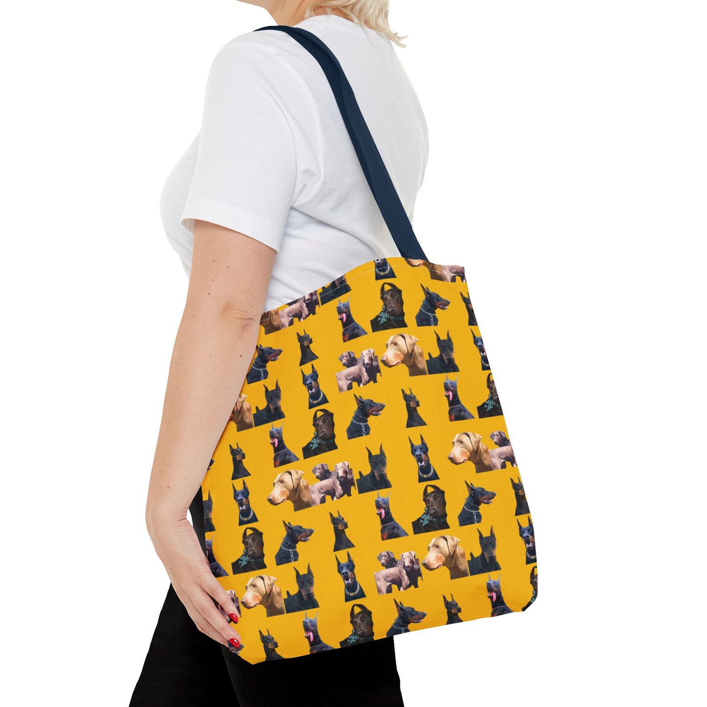 Edition 8 Doberman Model Pattern Yellow Tote Bag