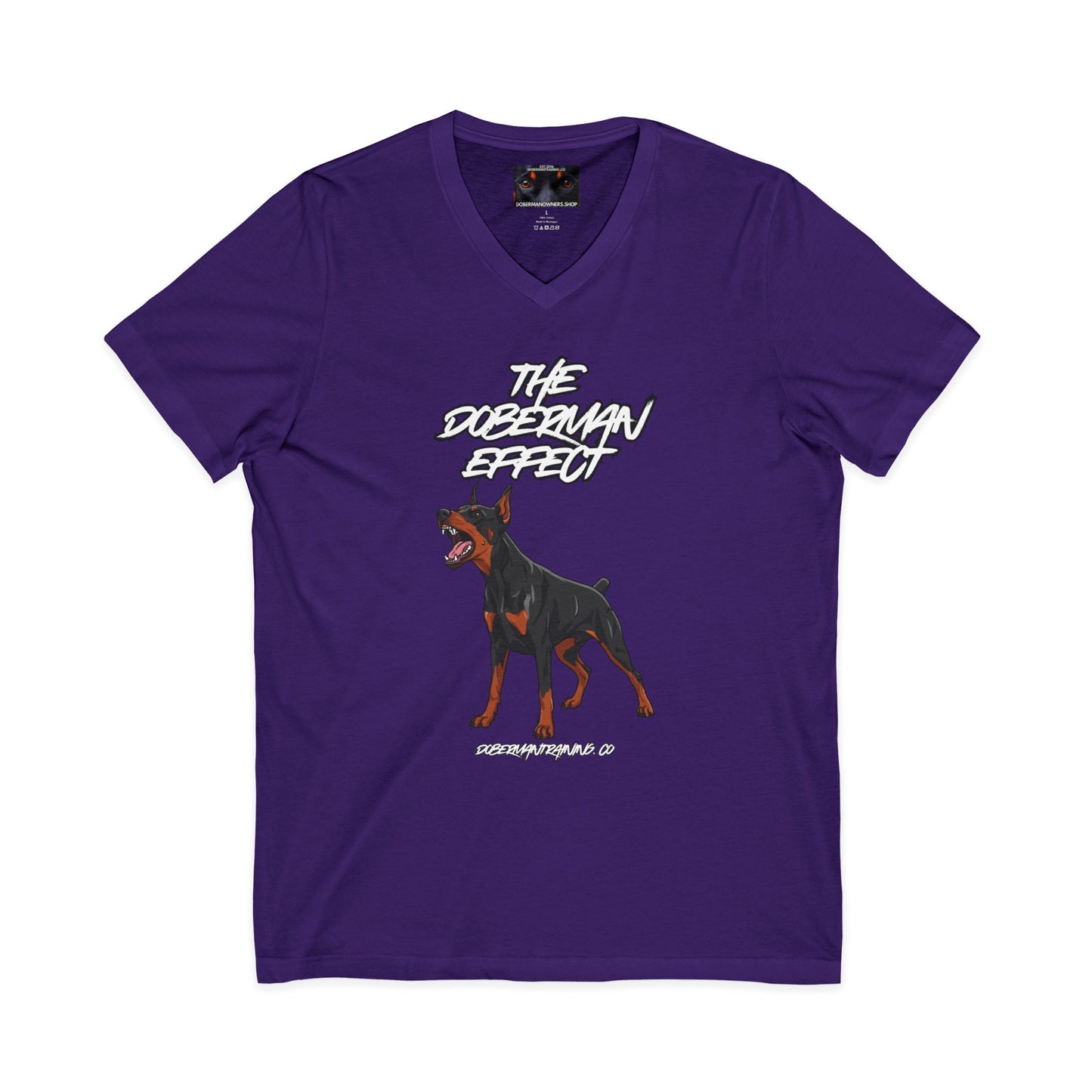 Doberman Effect 1 Private Label Unisex Jersey Short Sleeve V-Neck Tee