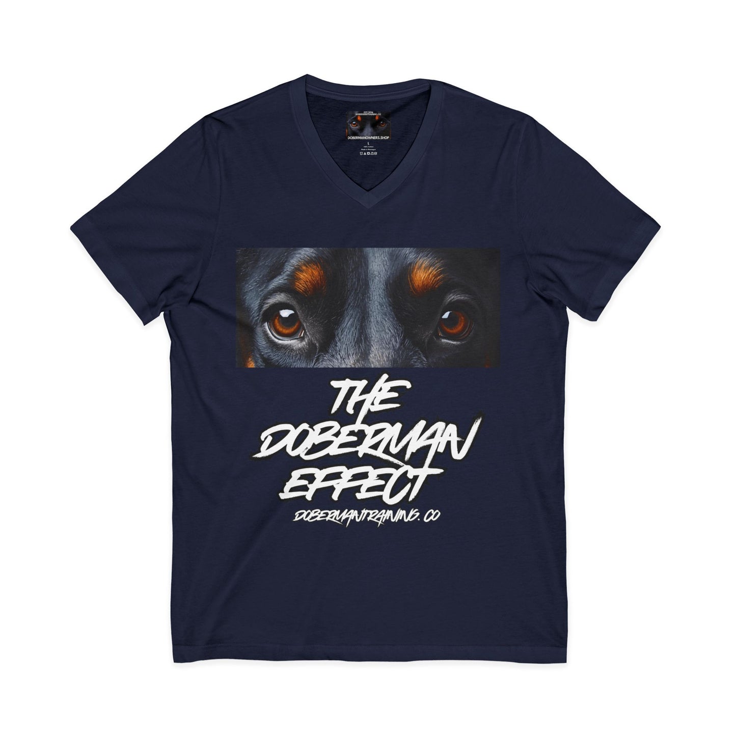 Doberman Effect 2 Private Label Unisex Jersey Short Sleeve V-Neck Tee