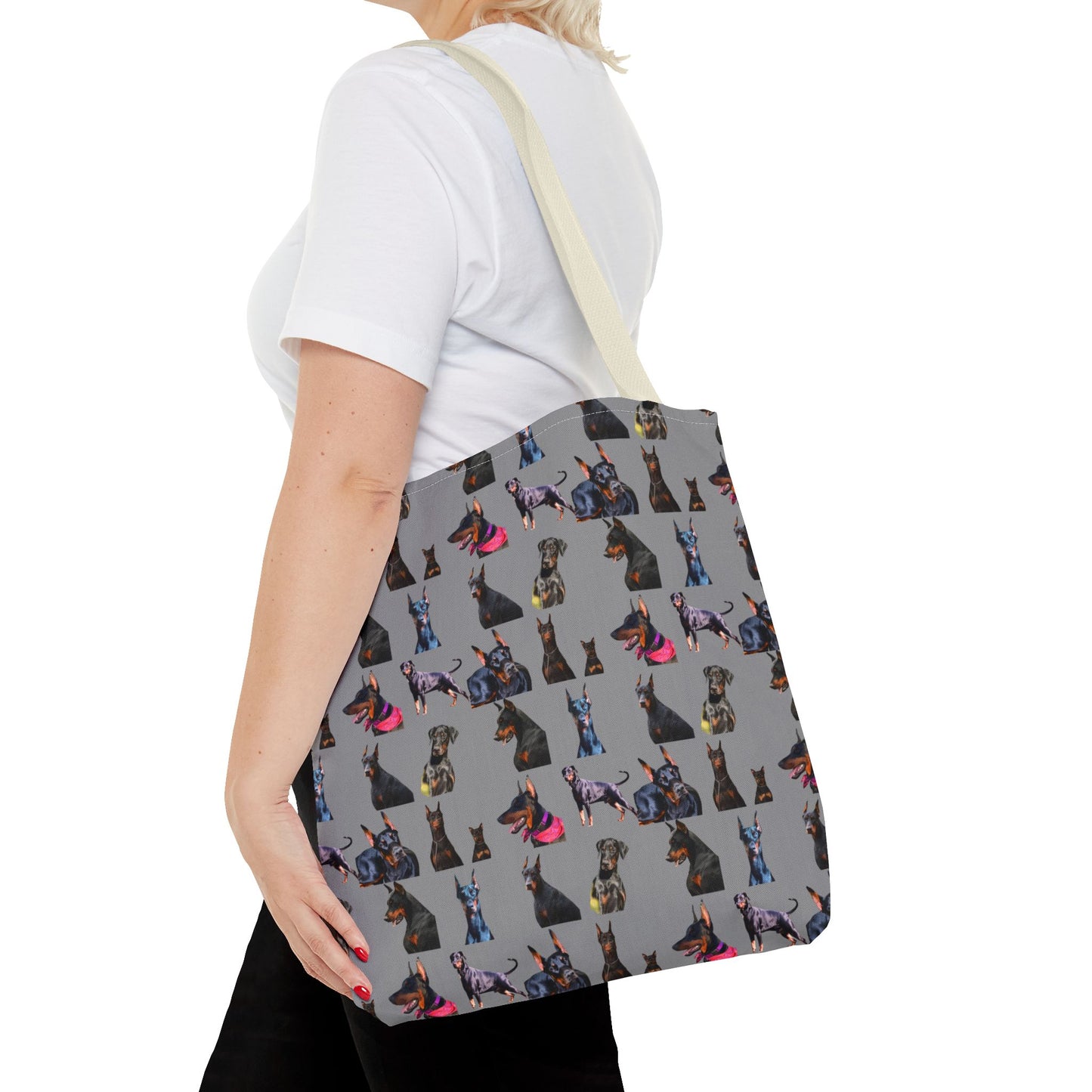 Edition 7 Doberman Model Pattern Gray Tote Bag