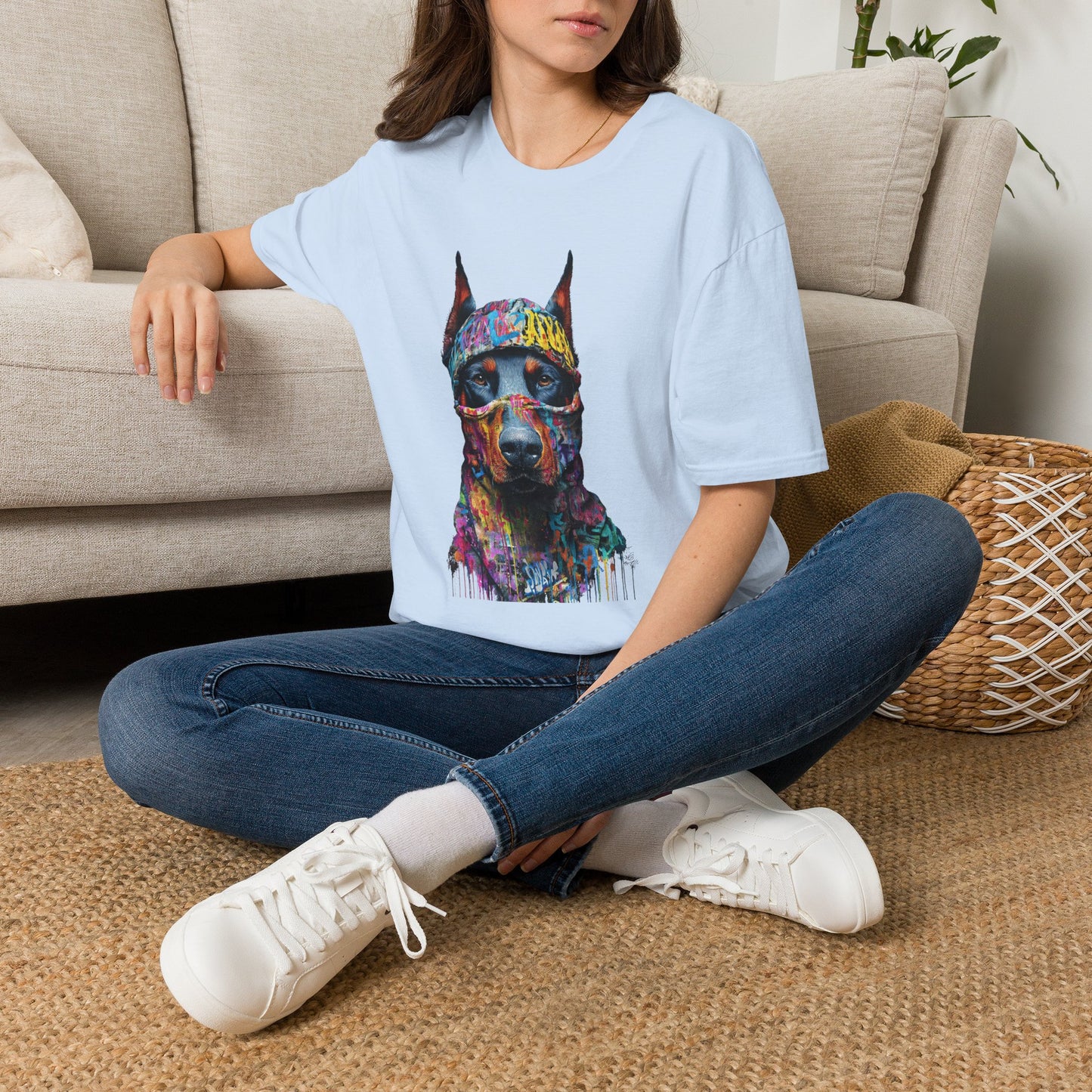 Doberman 5 Portrait T‑Shirt
