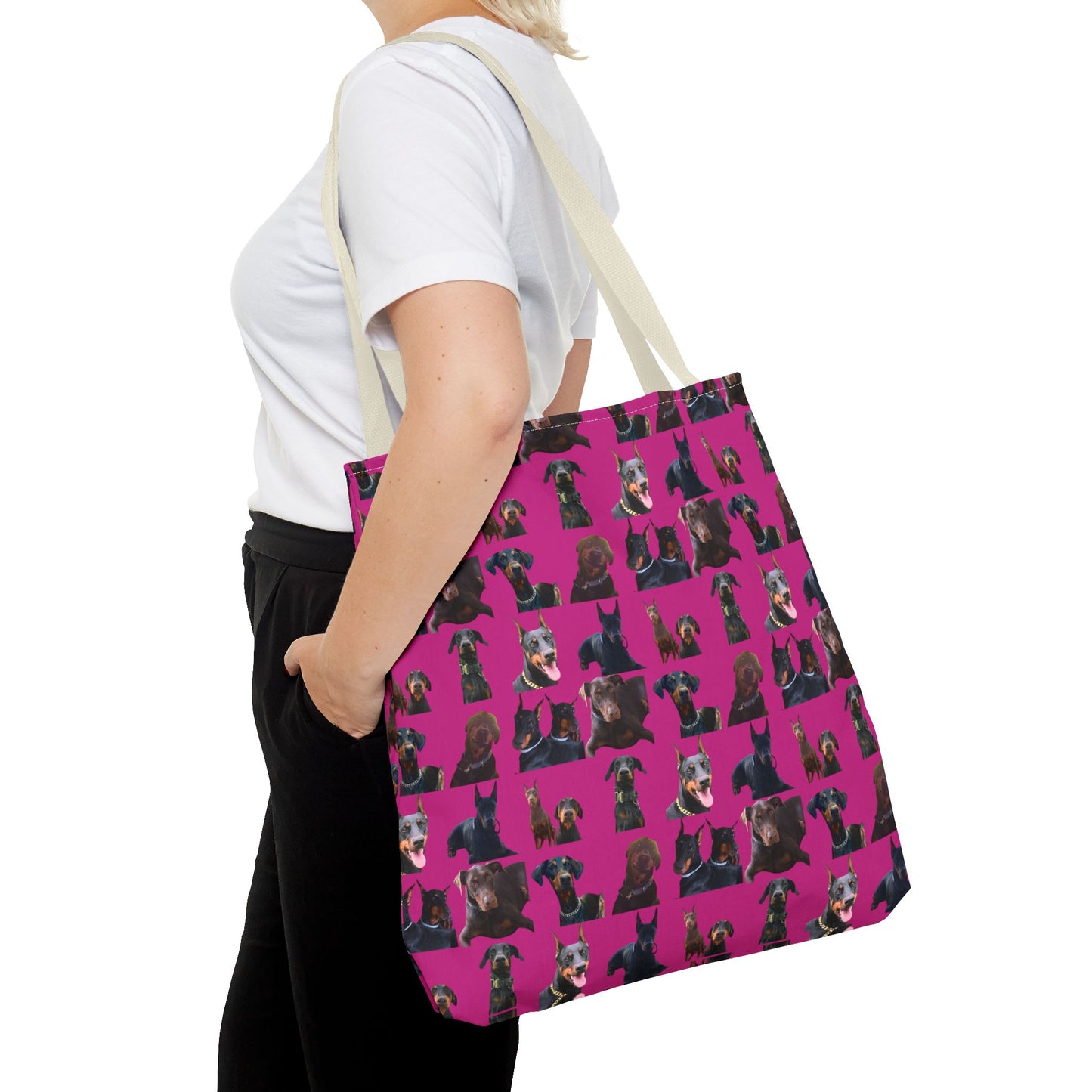 Rdition 5 Doberman Model Pattern Pink Tote Bag