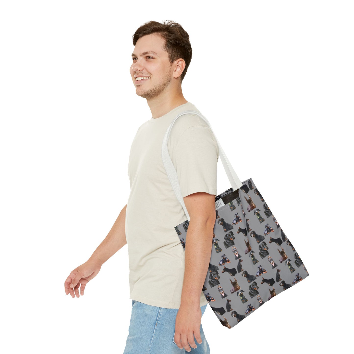 Edition 6 Doberman Model Pattern Gray Tote Bag