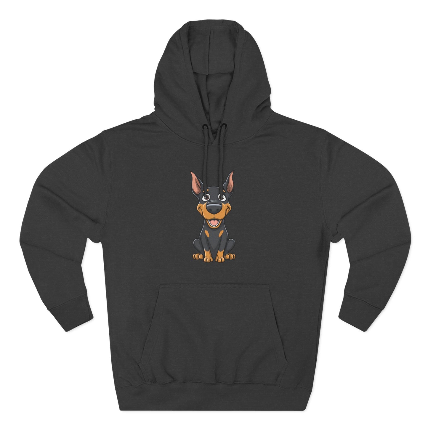 Doberman Cartoon 1 Three-Panel Fleece Hoodie