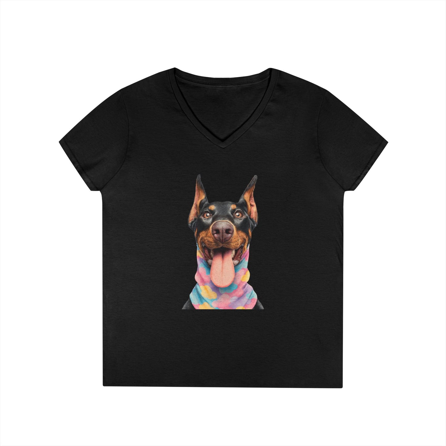 Doberman 1 V-Neck Tee Shirt for Women