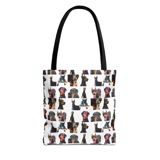 Edition 3 Doberman Model Pattern White Tote Bag