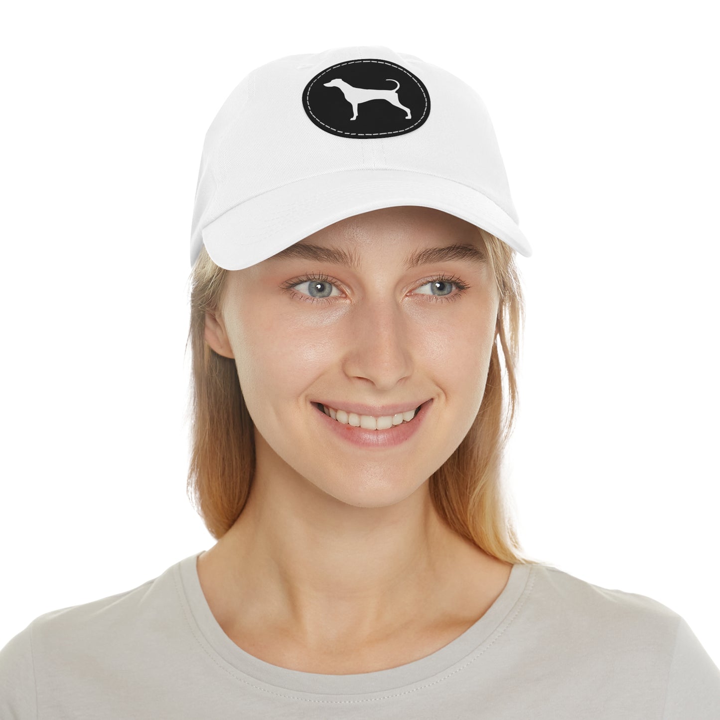 N 7 Dad Hat with Leather Patch (Round)