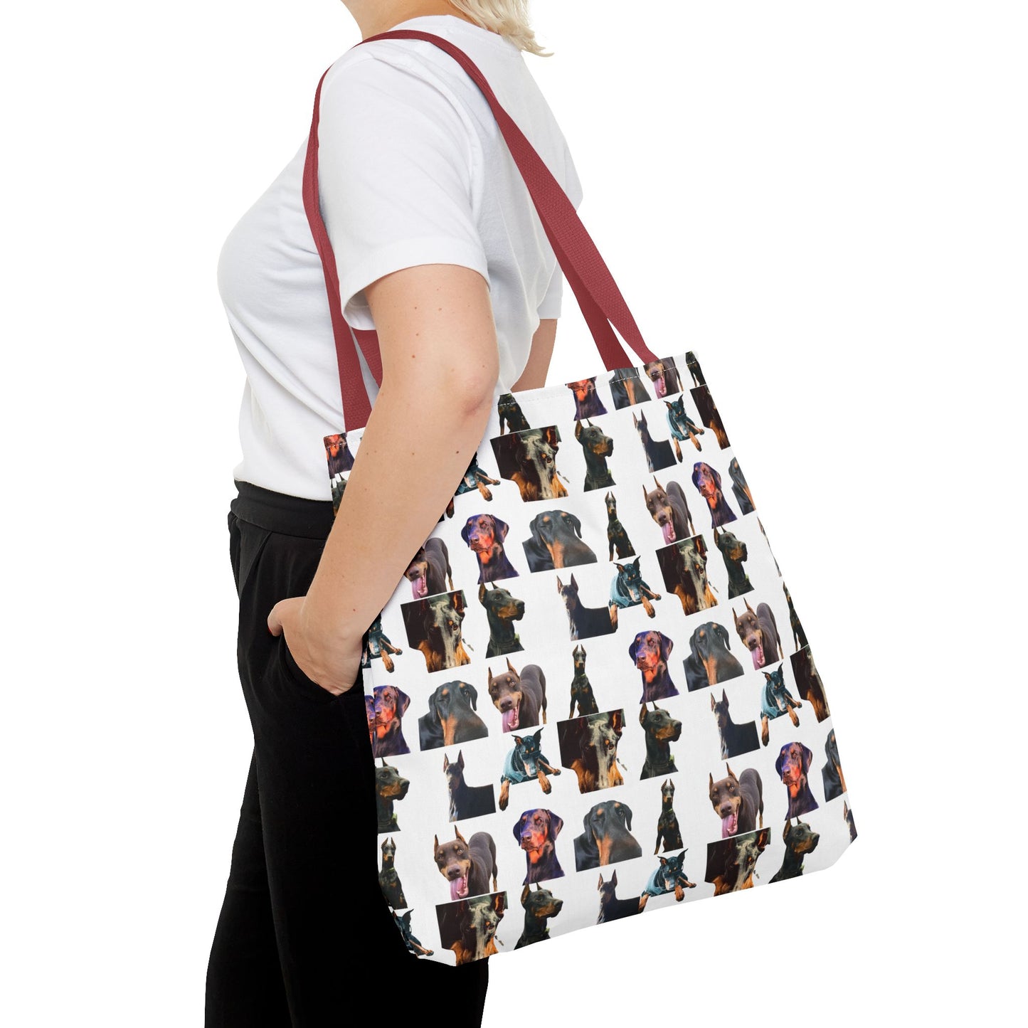 Edition 3 Doberman Model Pattern White Tote Bag