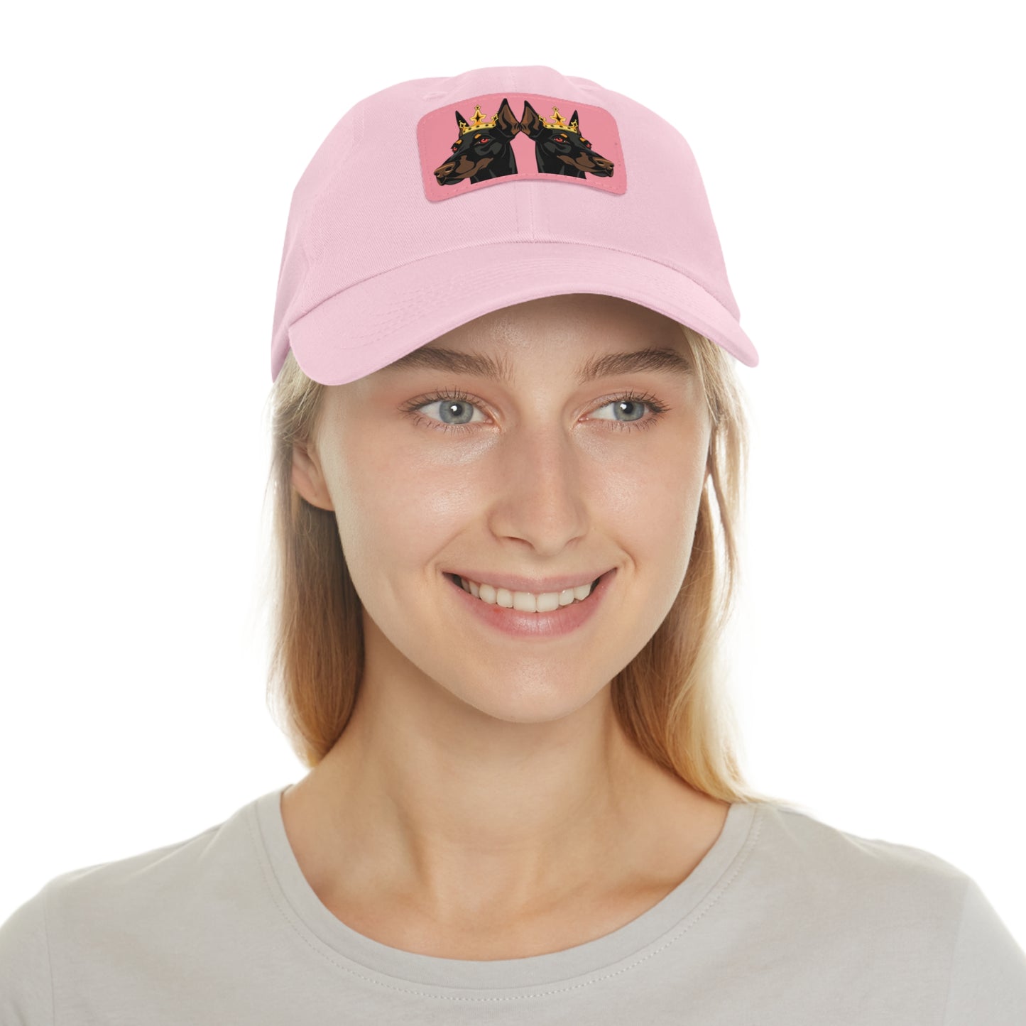 Crown 1 Dad Hat with Leather Patch (Rectangle)