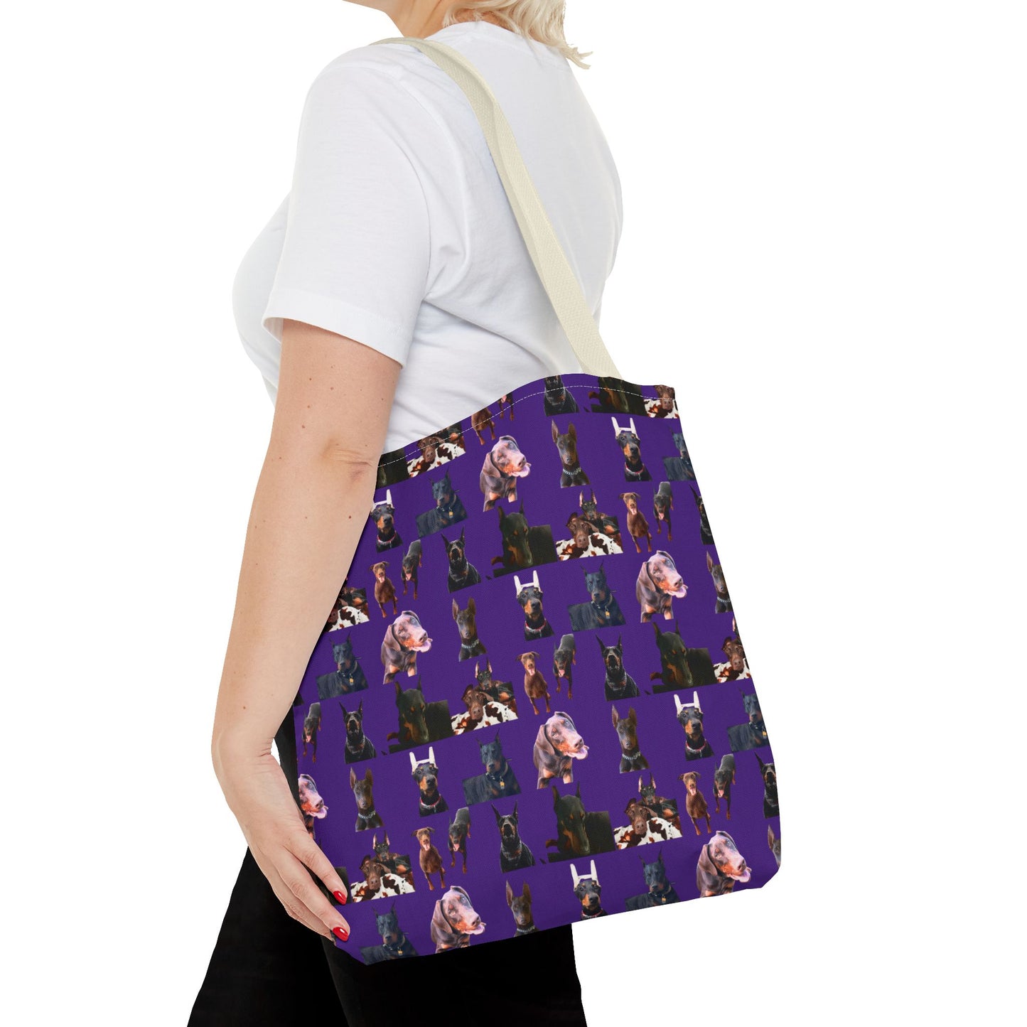 Edition 10 Doberman Model Pattern Purple Tote Bag