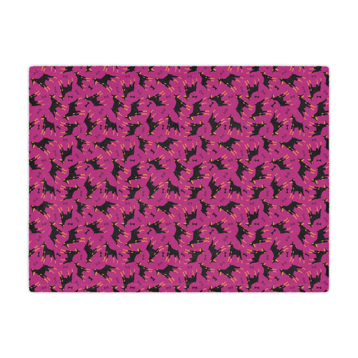 Pink AOP Dobie 1 Minky Blanket, Soft Throw Blanket, Warm Plush Blanket