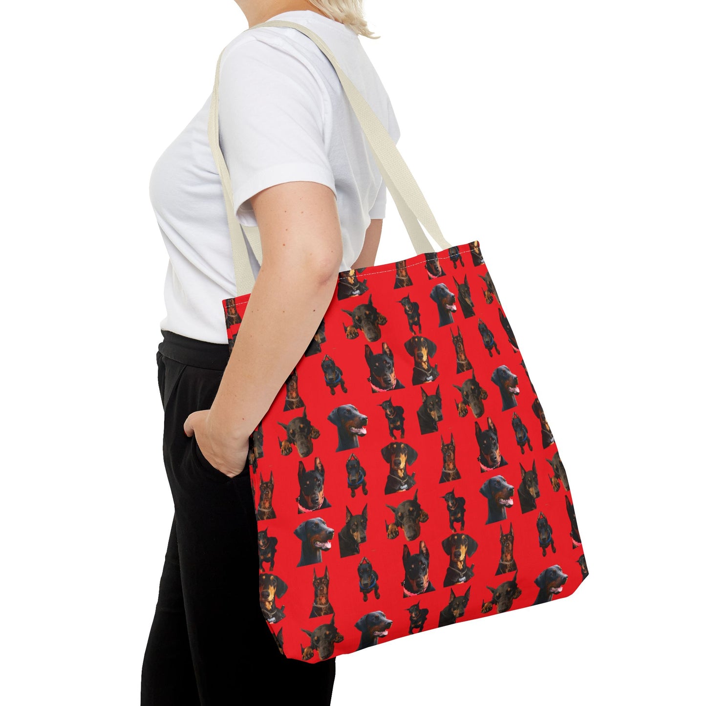 Edition 2 Doberman Model Pattern Red Tote Bag