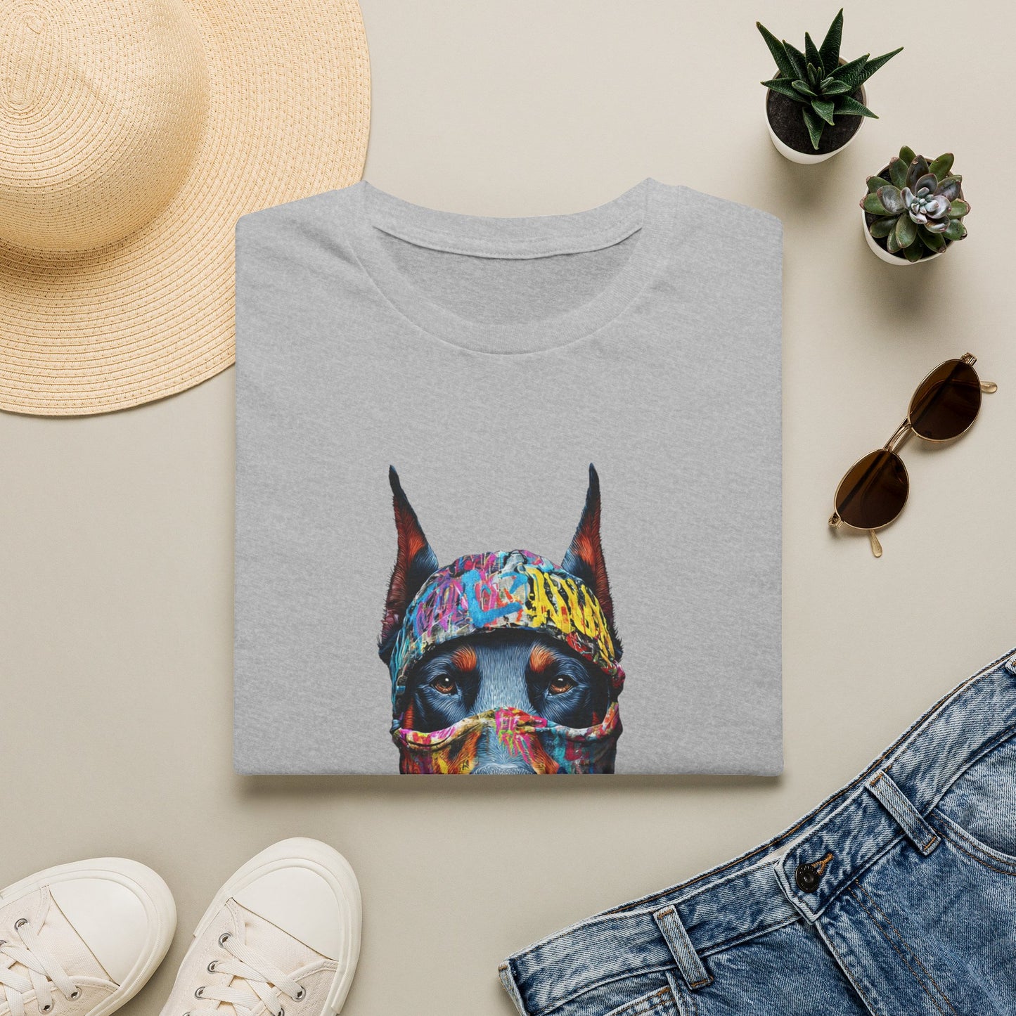 Doberman 5 Portrait T‑Shirt