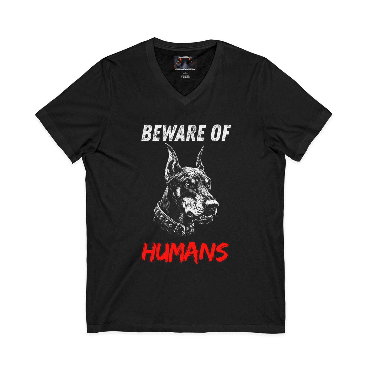 Beware 3 Private Label Unisex Jersey Short Sleeve V-Neck Tee