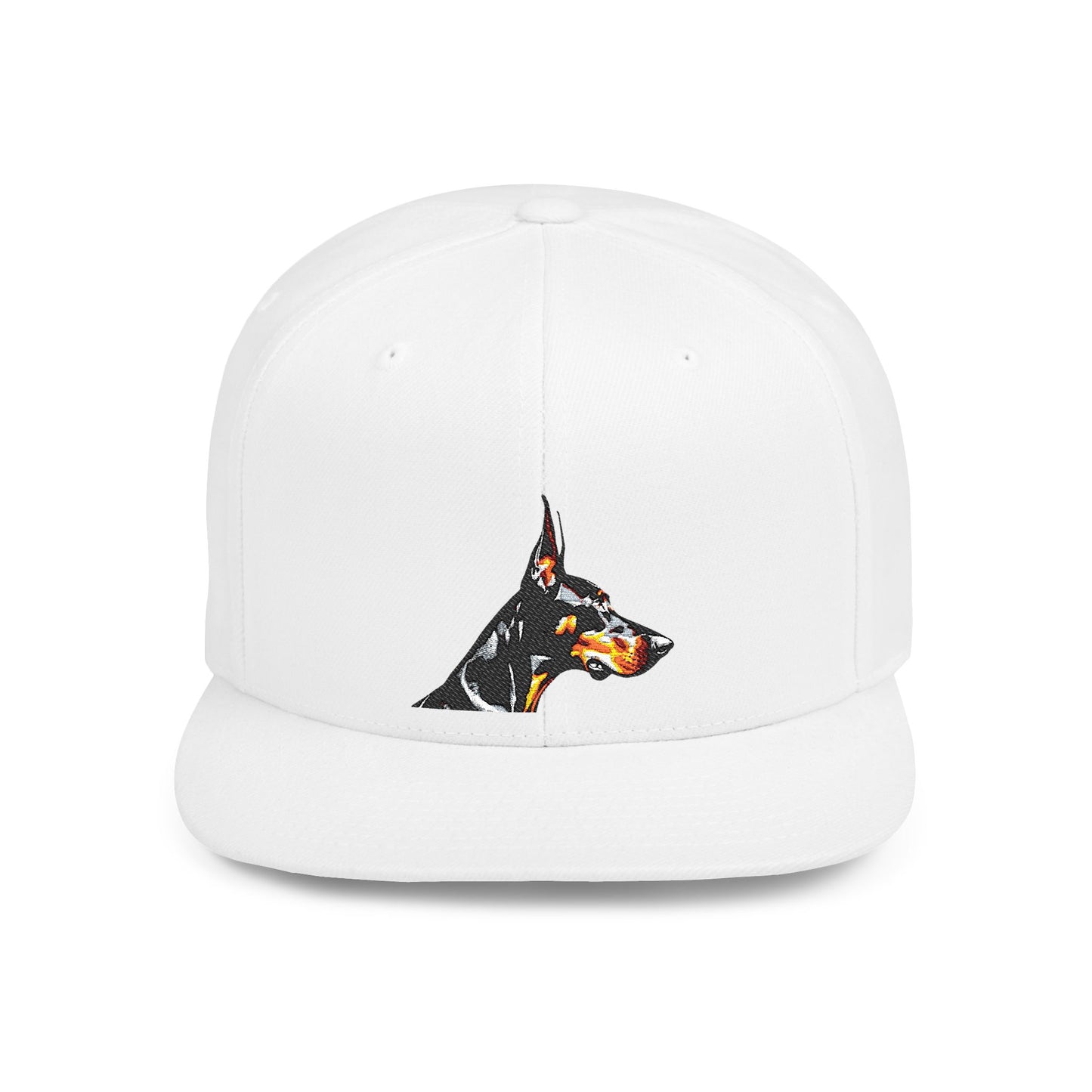 Doberman 5 Embroidered Flat Bill Snapback