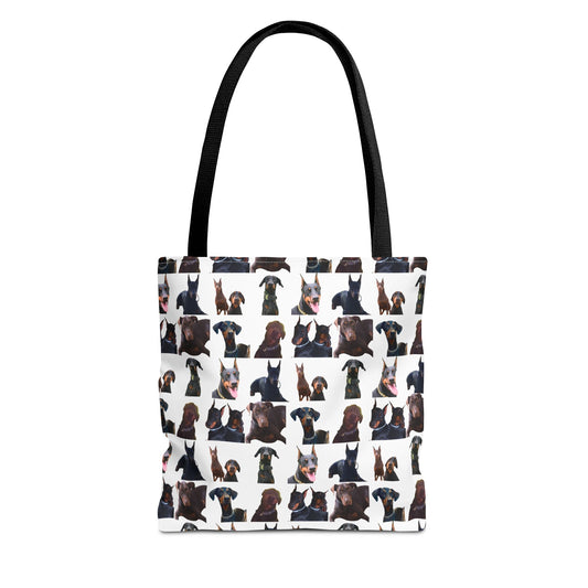 Edition 5 Doberman Model Pattern White Tote Bag