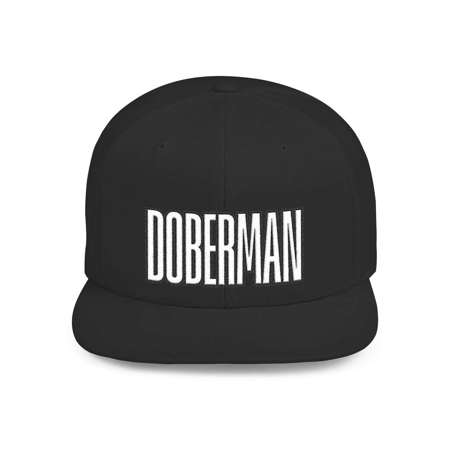 Doberman 4 Embroidered Flat Bill Snapback