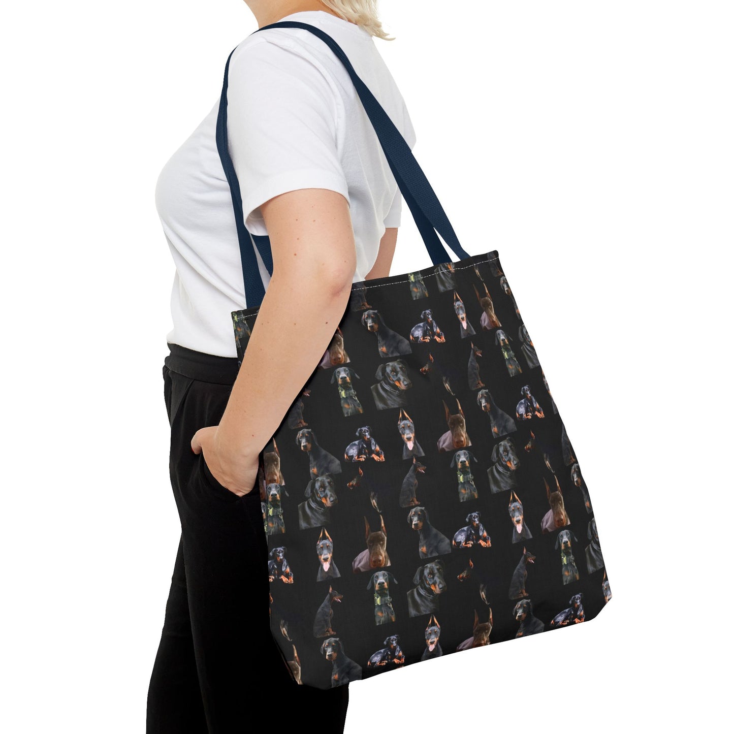 Edition 6 Doberman Model Pattern Black Tote Bag