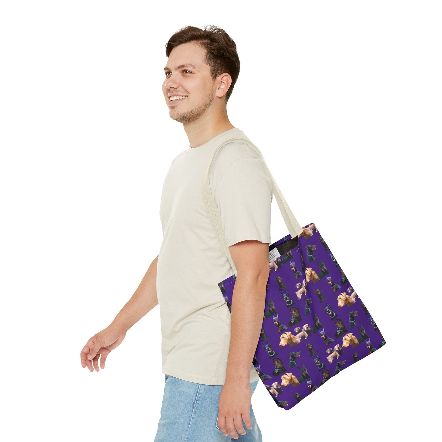 Edition 8 Doberman Model Pattern Purple Tote Bag