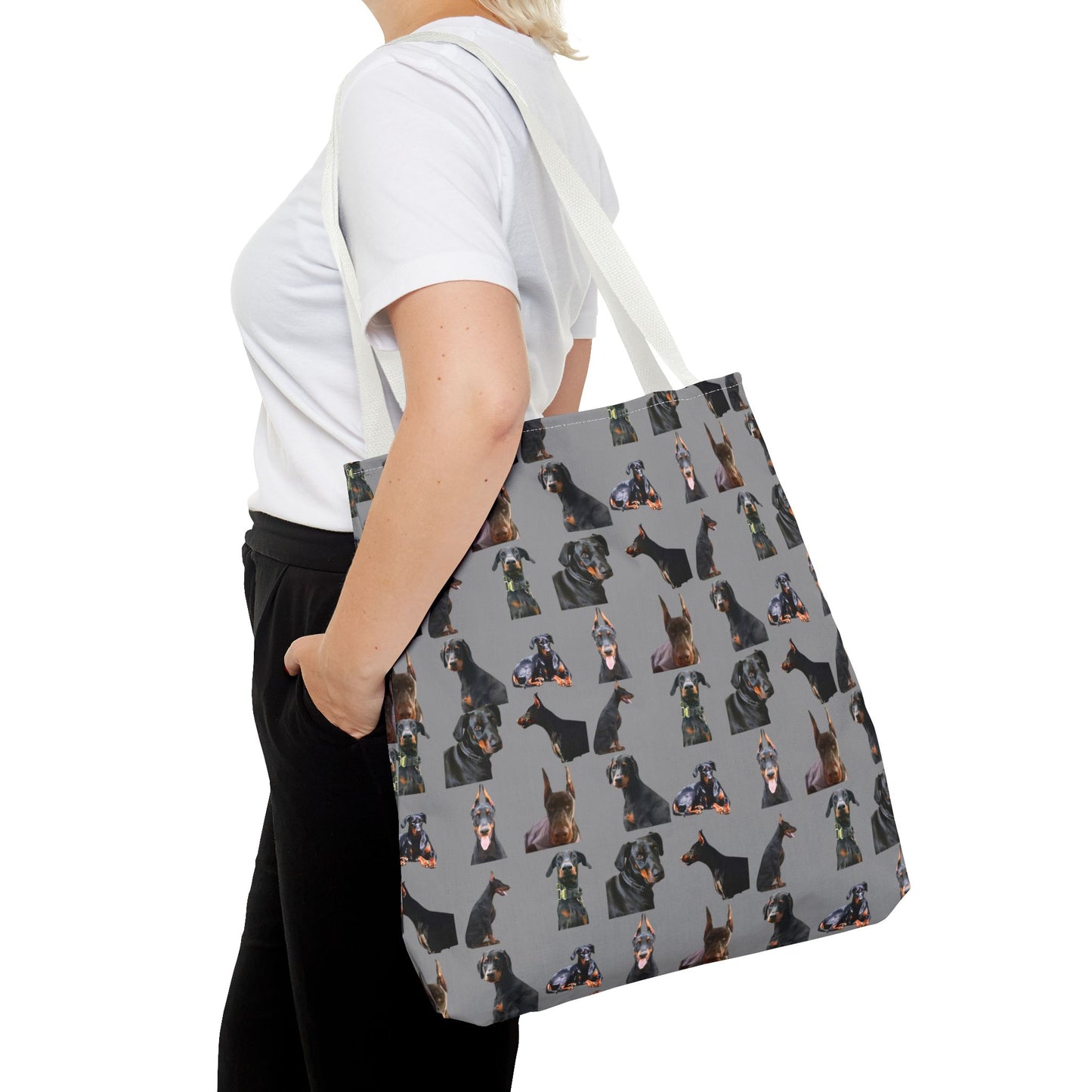 Edition 6 Doberman Model Pattern Gray Tote Bag