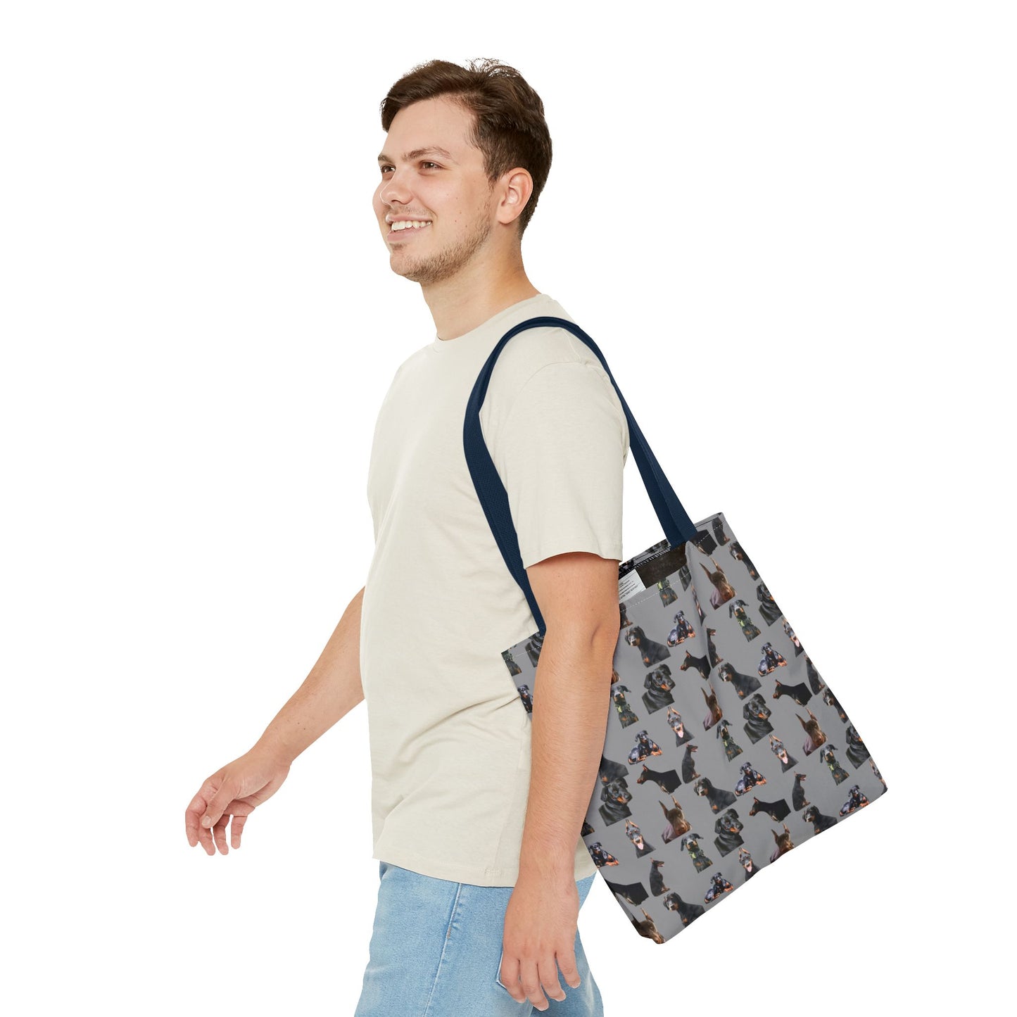 Edition 6 Doberman Model Pattern Gray Tote Bag