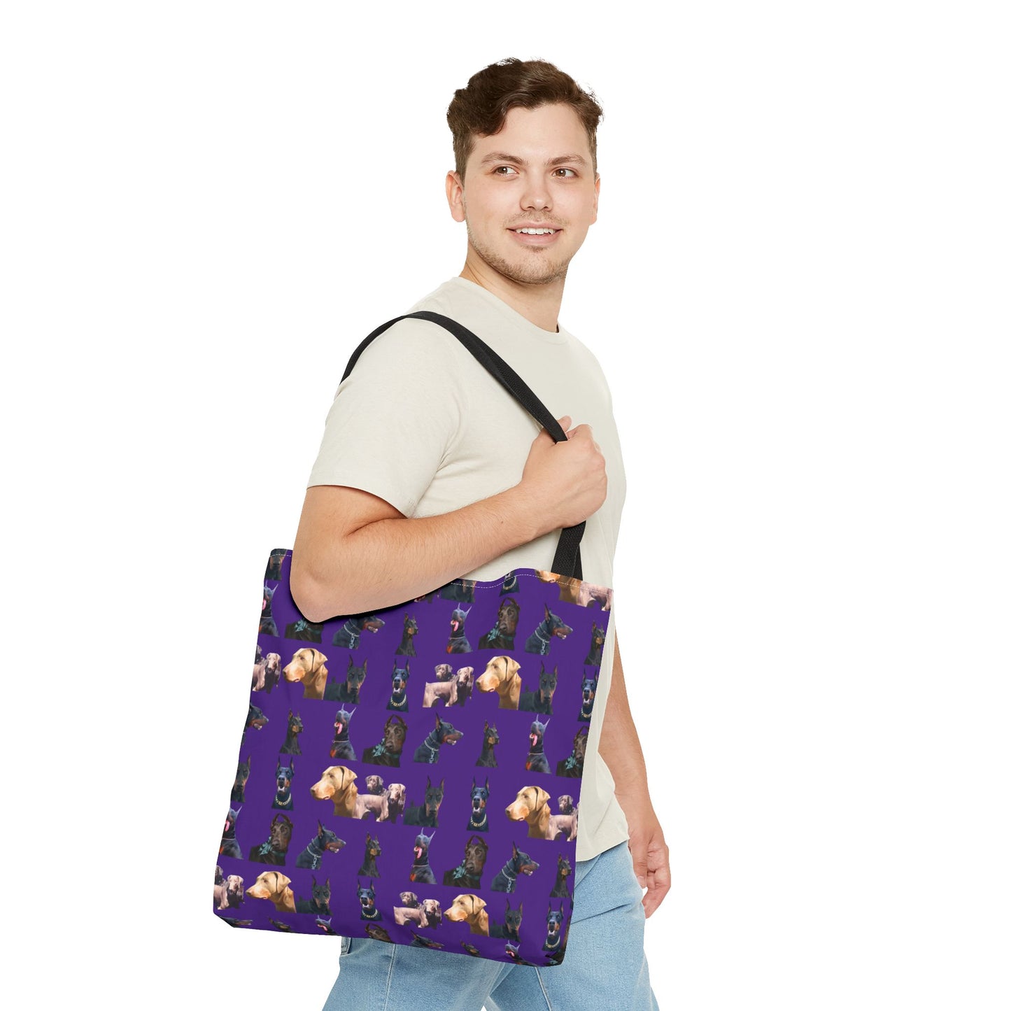 Edition 8 Doberman Model Pattern Purple Tote Bag