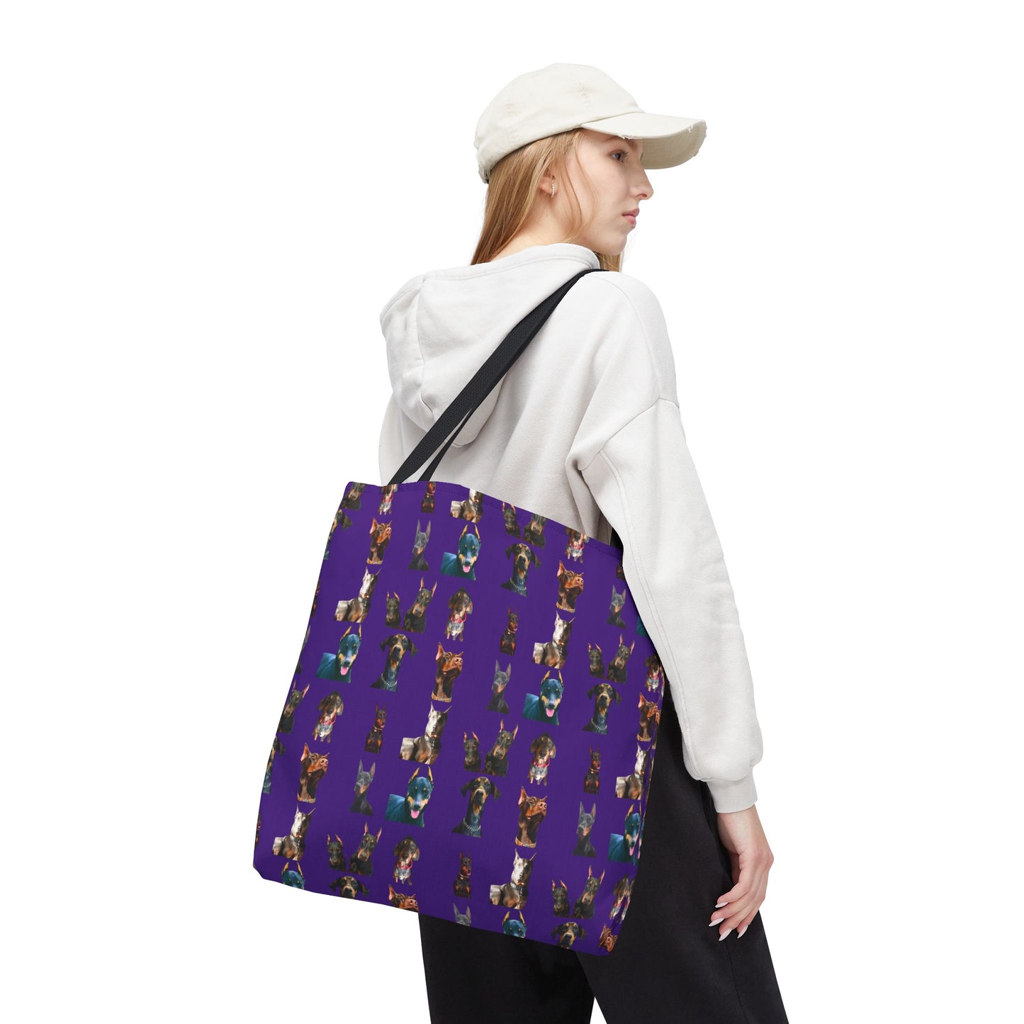 Edition 4 Doberman Model Pattern Purple Tote Bag