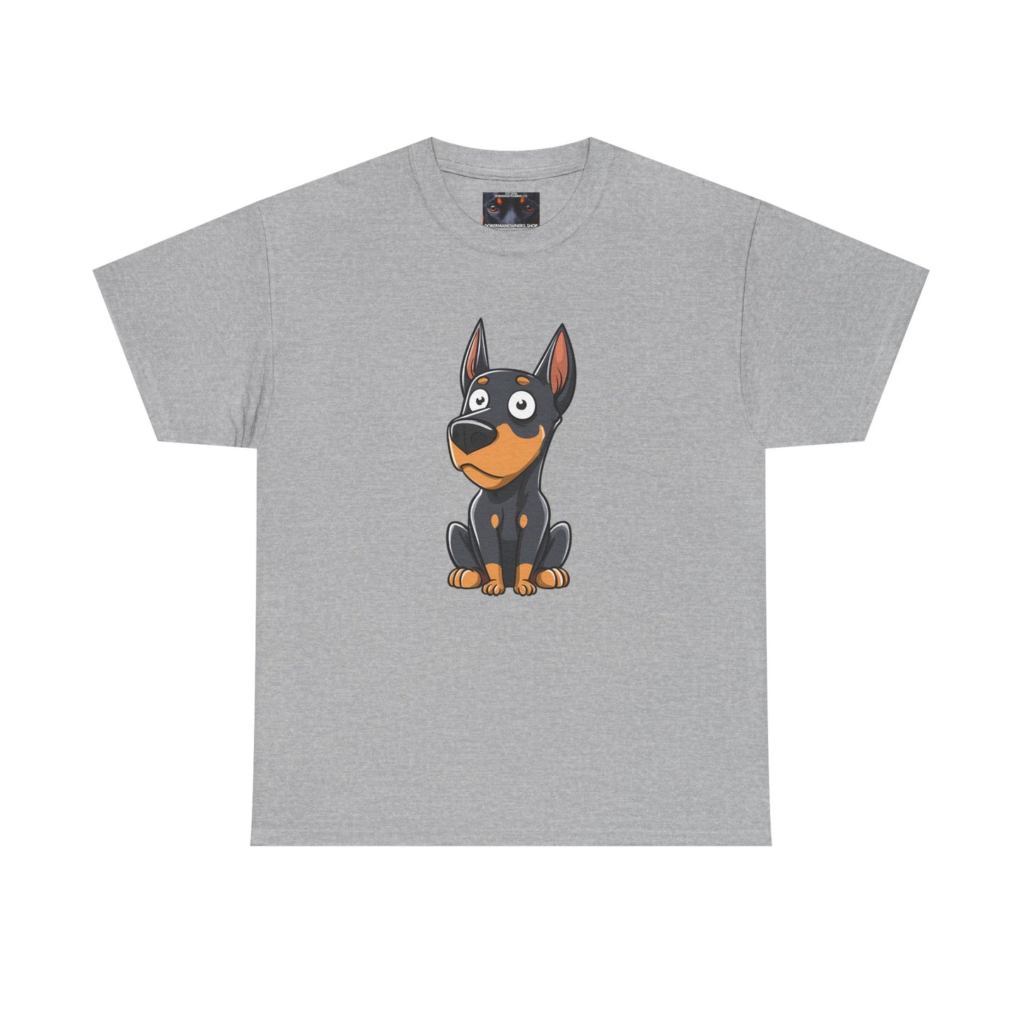 Cartoon Doberman 2 Private Lable Unisex Heavy Cotton Tee