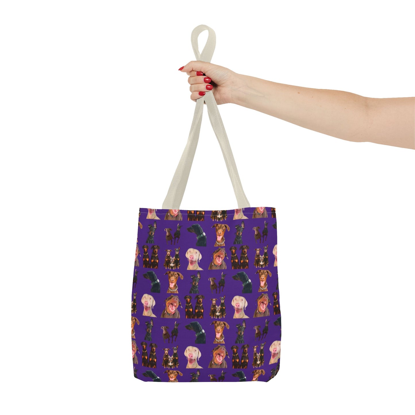 Edition 9 Doberman Model Pattern Purple Tote Bag