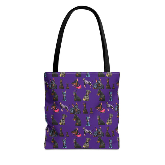 Edition 7 Doberman Model Pattern Purple Tote Bag