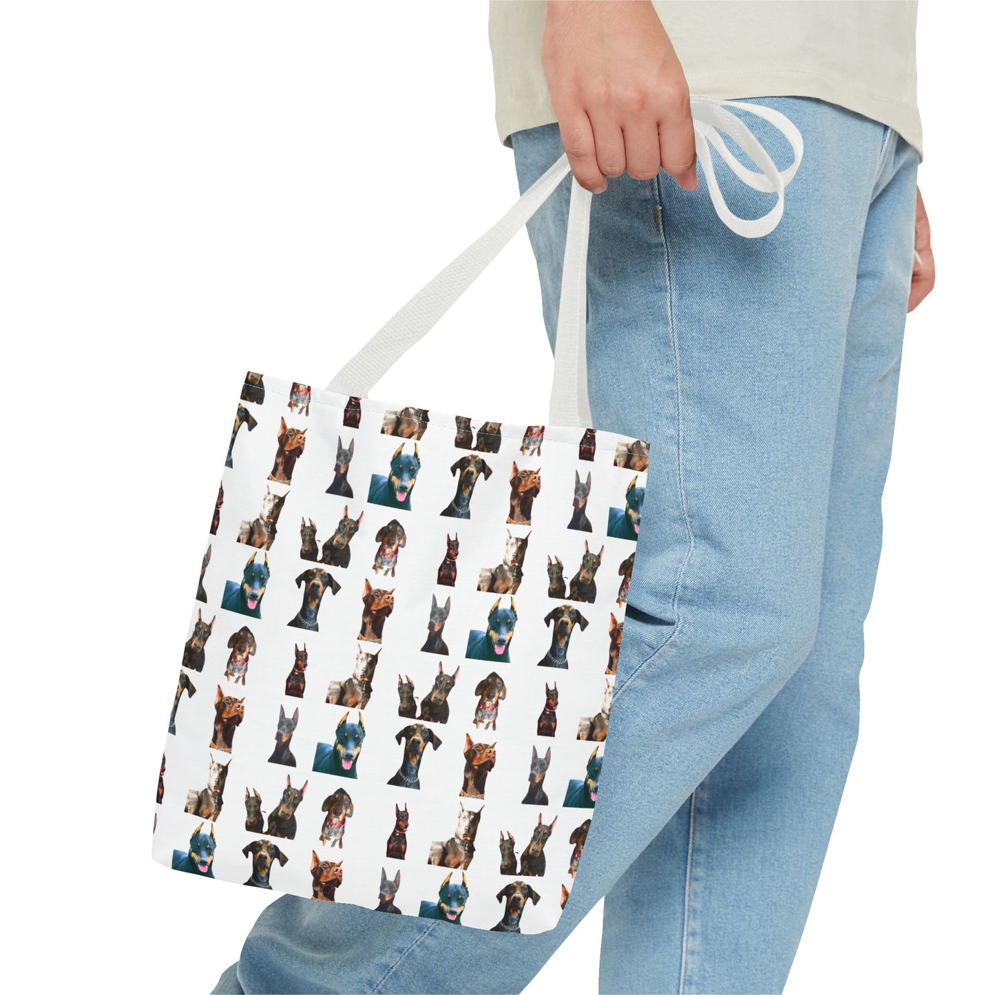 Edition 4 Doberman Model Pattern White Tote Bag