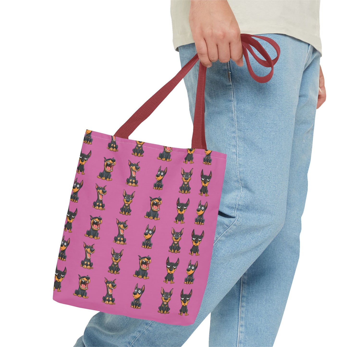 Doberman Cartoon Pattern Tote Bag