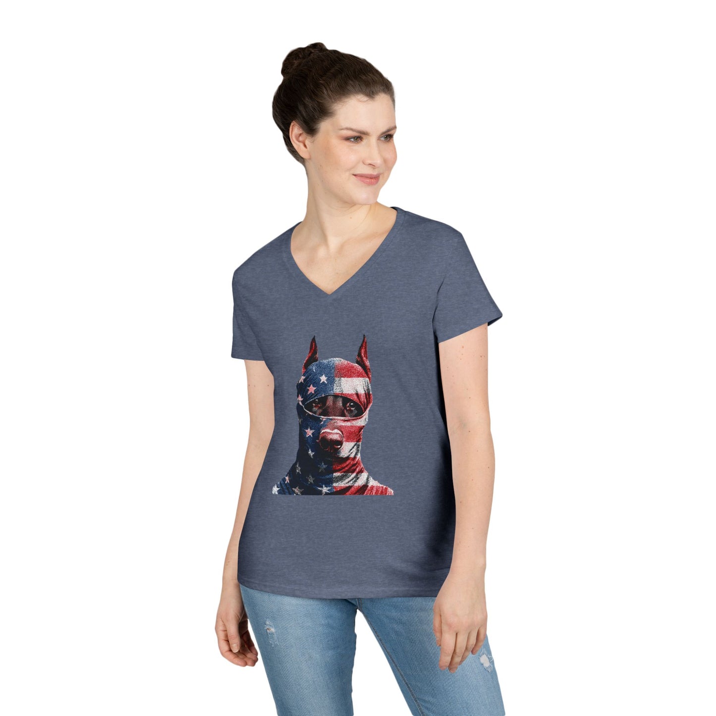 Doberman 2 V-Neck Tee Shirt for Women