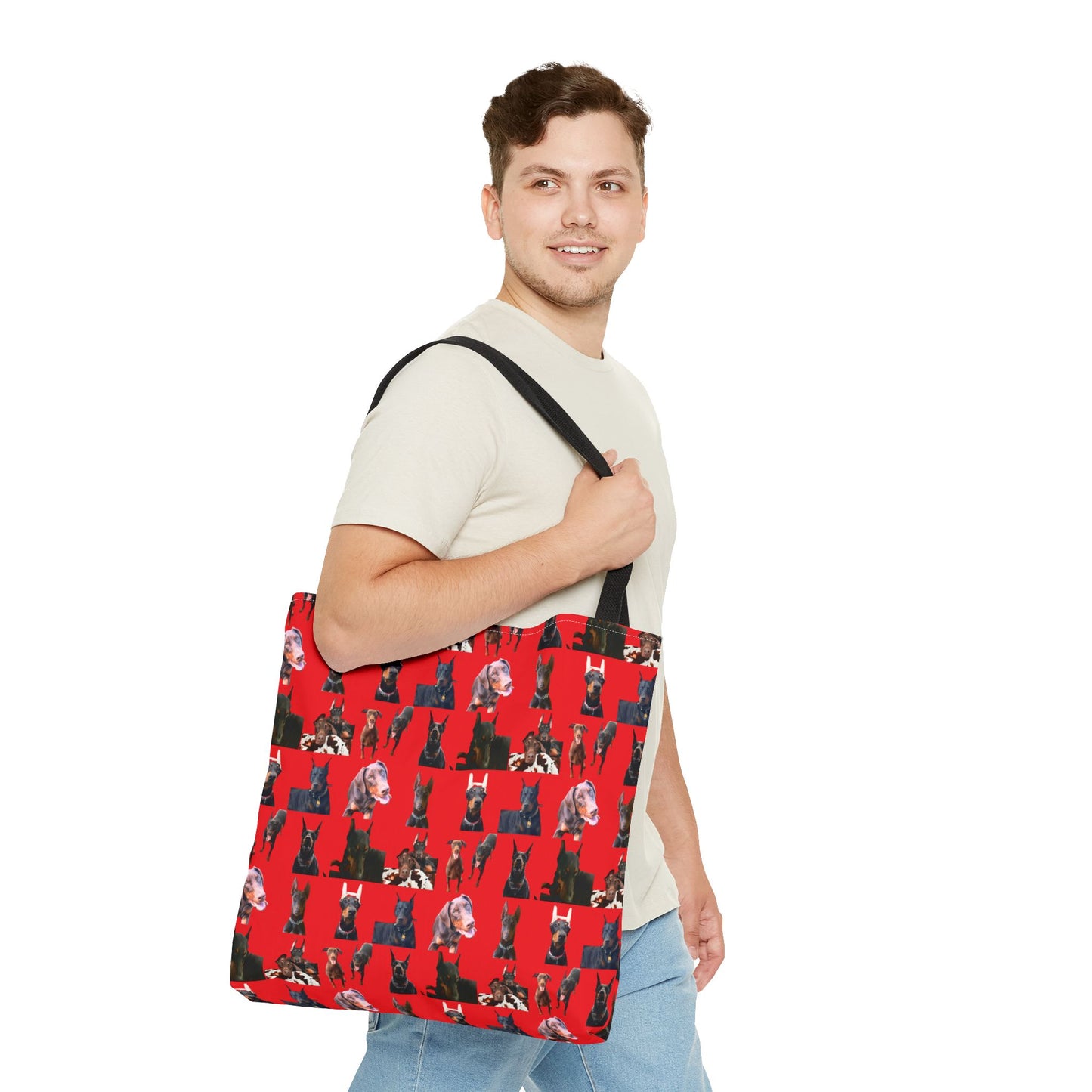 Edition 10 Doberman Model Pattern Red Tote Bag