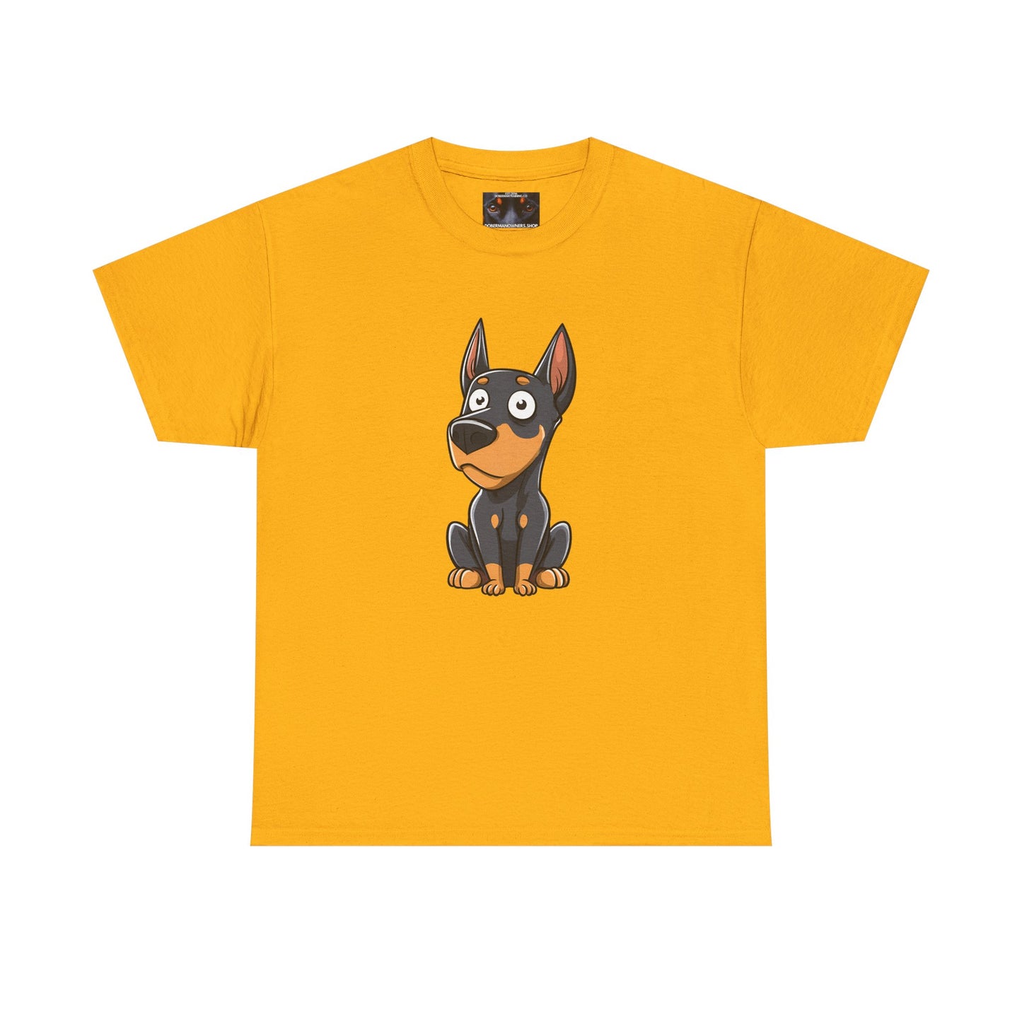 Cartoon Doberman 2 Private Lable Unisex Heavy Cotton Tee