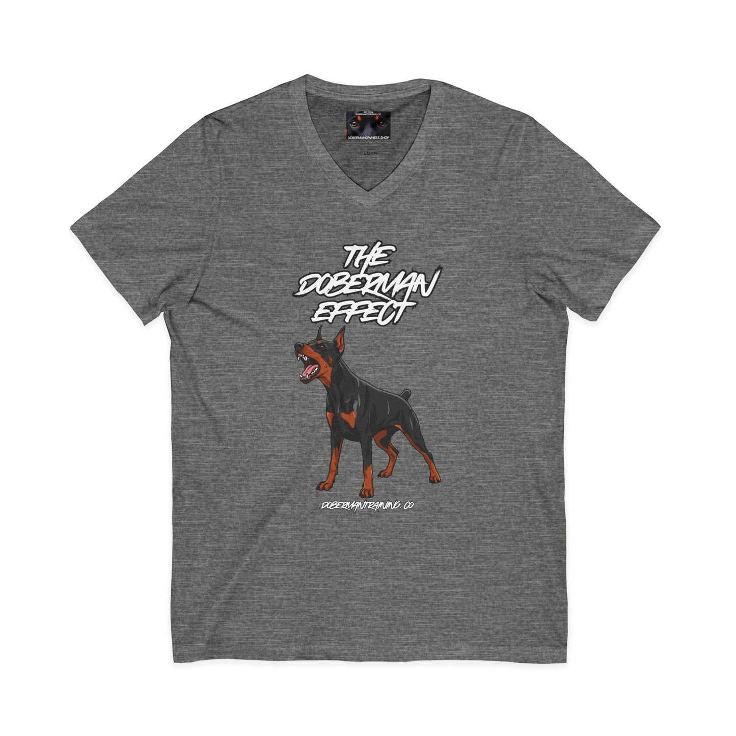 Doberman Effect 1 Private Label Unisex Jersey Short Sleeve V-Neck Tee