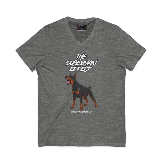 Doberman Effect 1 Private Label Unisex Jersey Short Sleeve V-Neck Tee