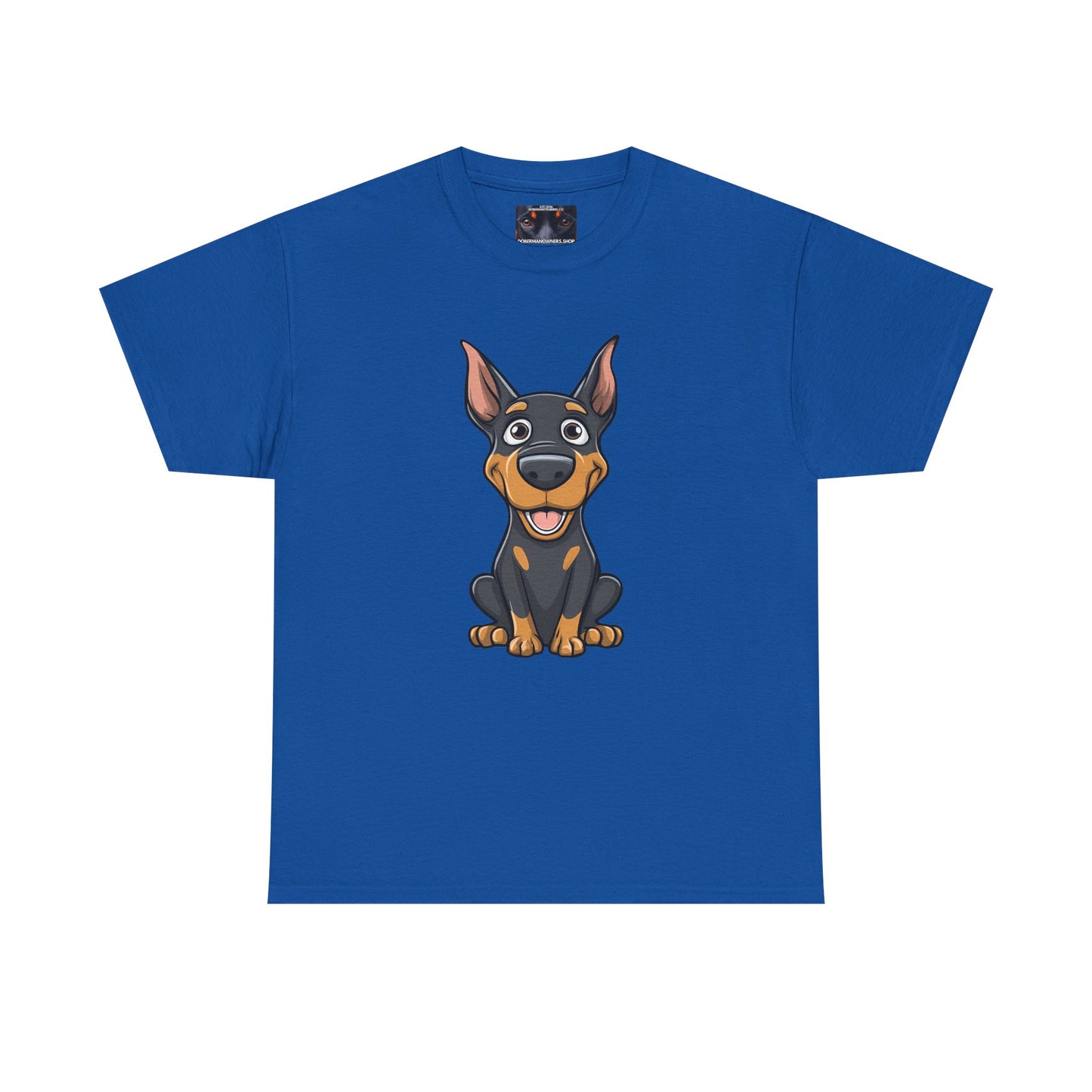 Cartoon Doberman 1 Private Lable Unisex Heavy Cotton Tee
