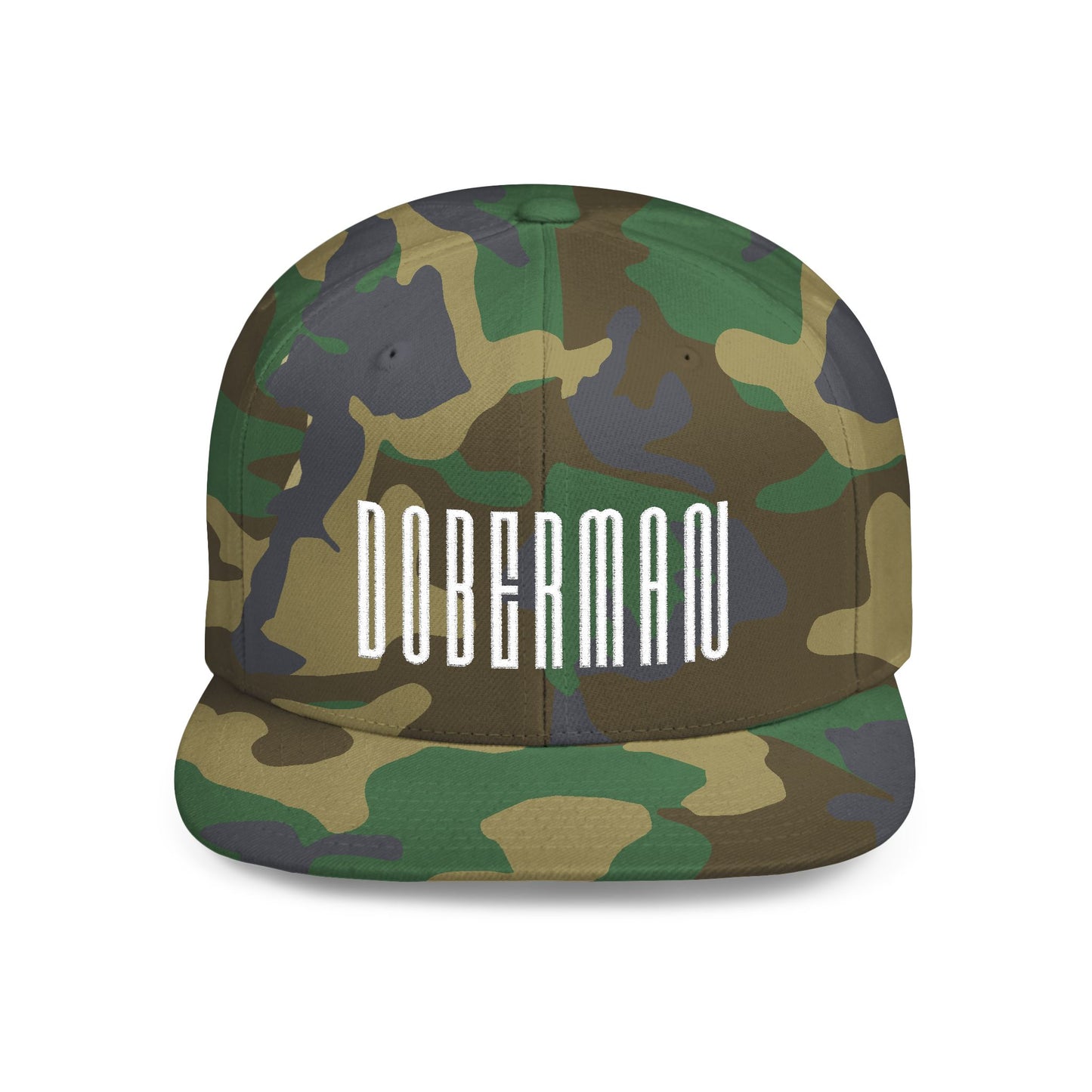 Doberman 1 Embroidered Flat Bill Snapback