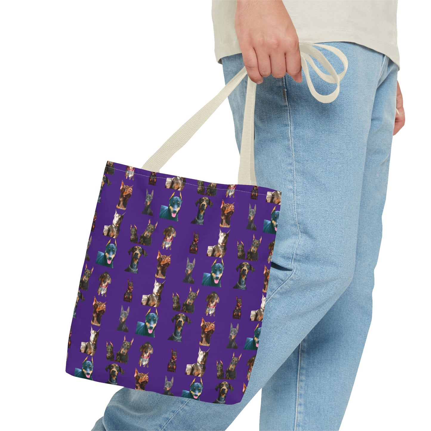 Edition 4 Doberman Model Pattern Purple Tote Bag