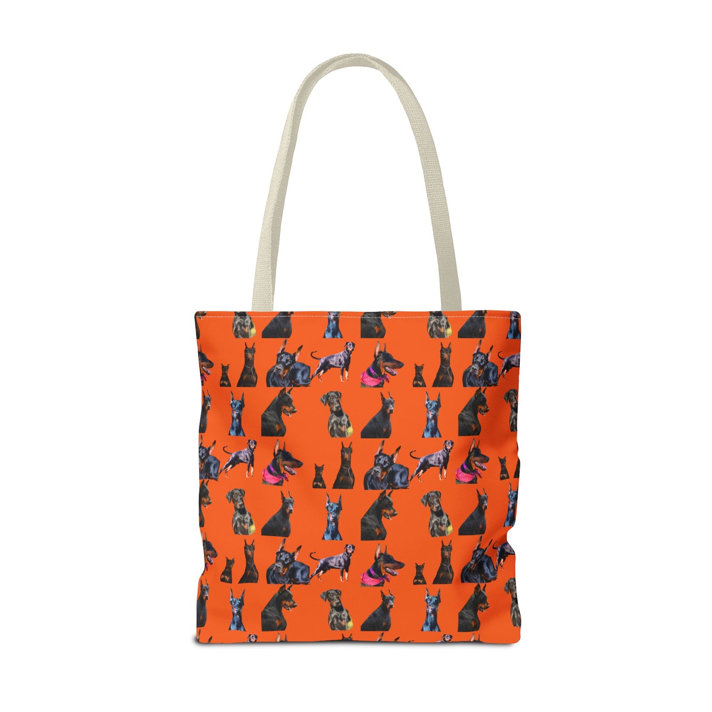 Edition 7 Doberman Model Pattern Orange Tote Bag