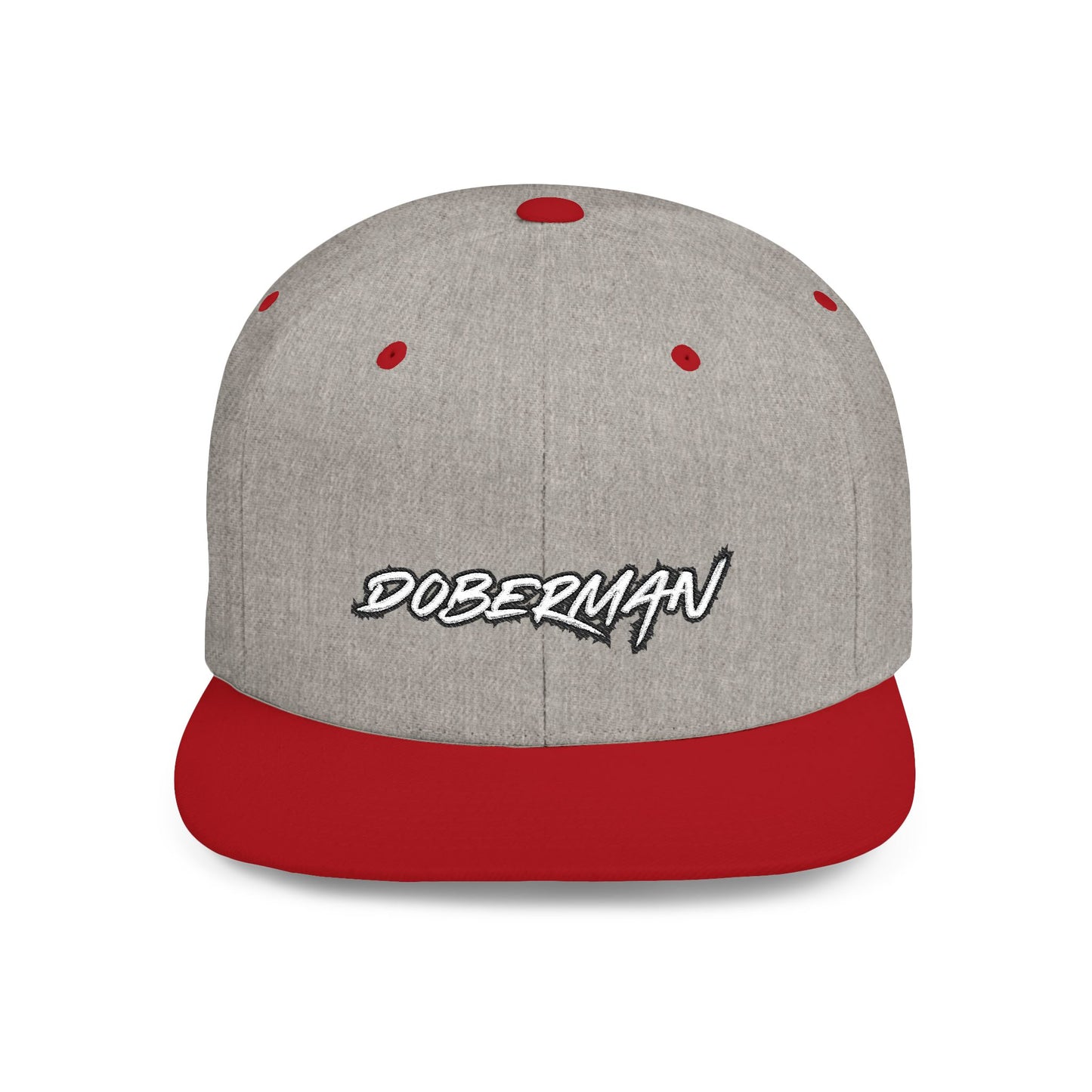 Doberman 3 Embroidered Flat Bill Snapback