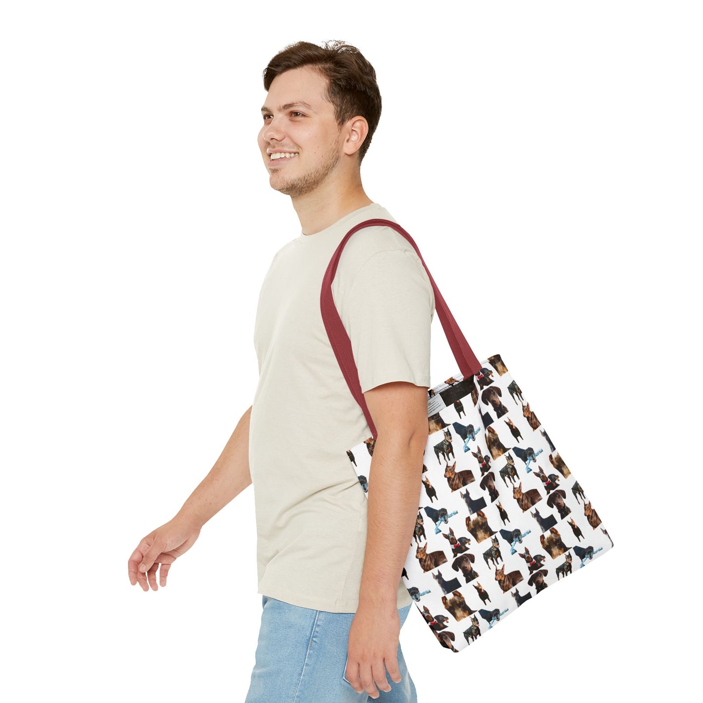 Edition 1 Doberman Model Pattern White Tote Bag
