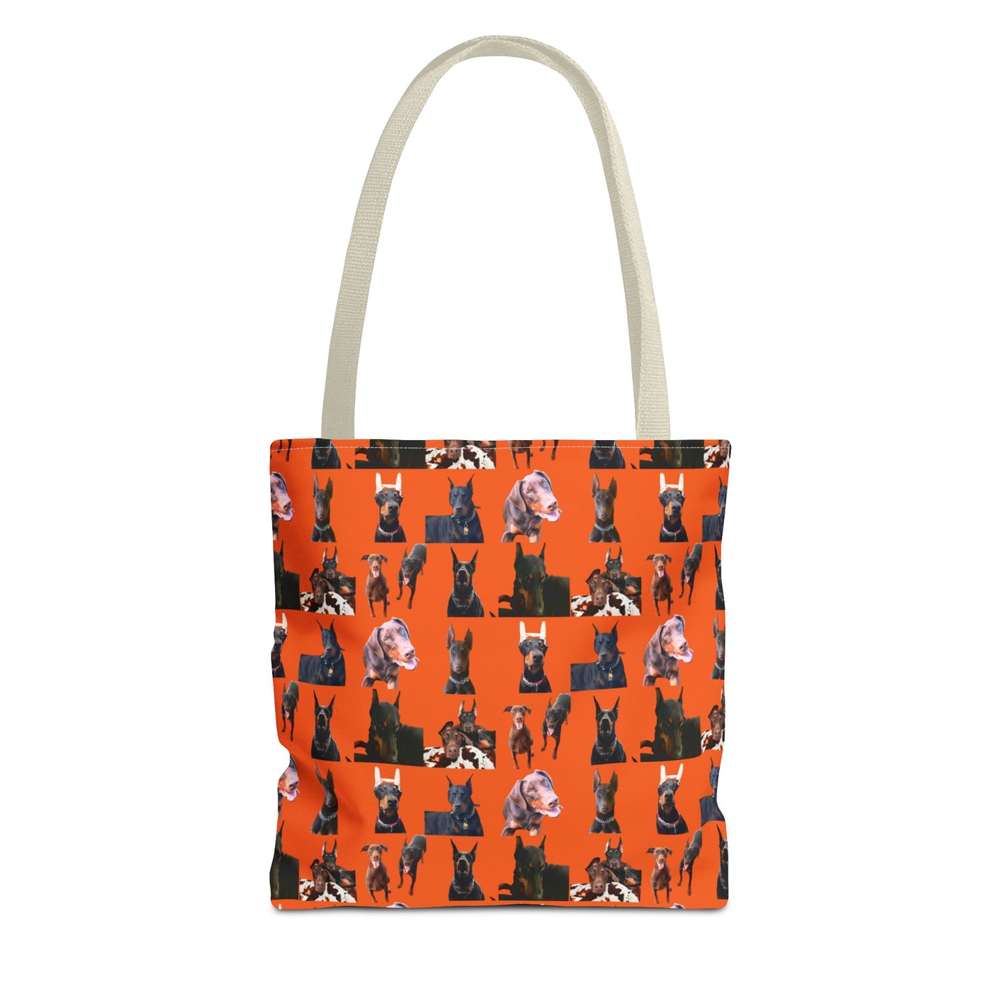 Edition 10 Doberman Model Pattern Orange Tote Bag