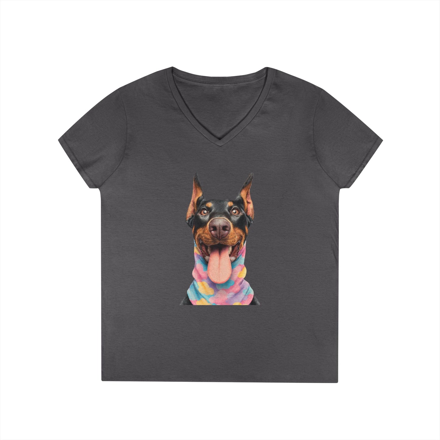 Doberman 1 V-Neck Tee Shirt for Women