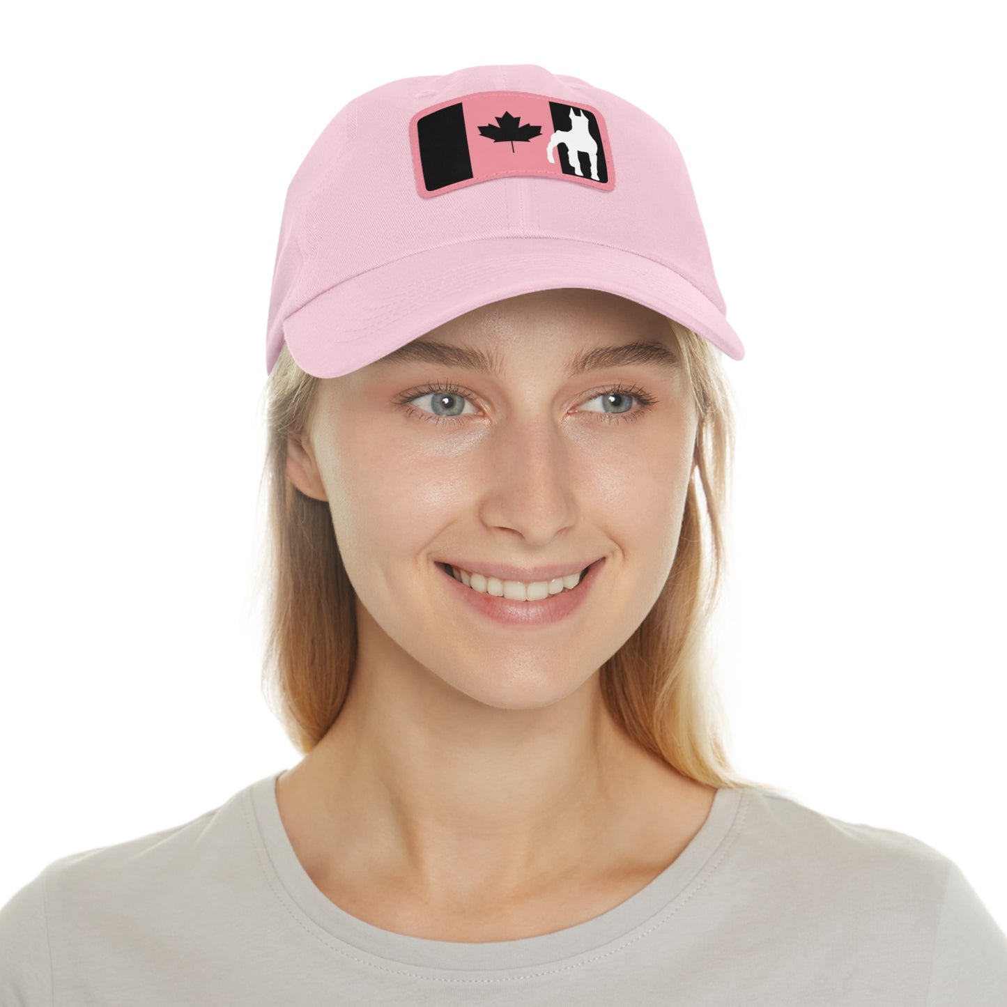 Doberman Protect Canada 1 Dad Hat with Leather Patch (Rectangle)