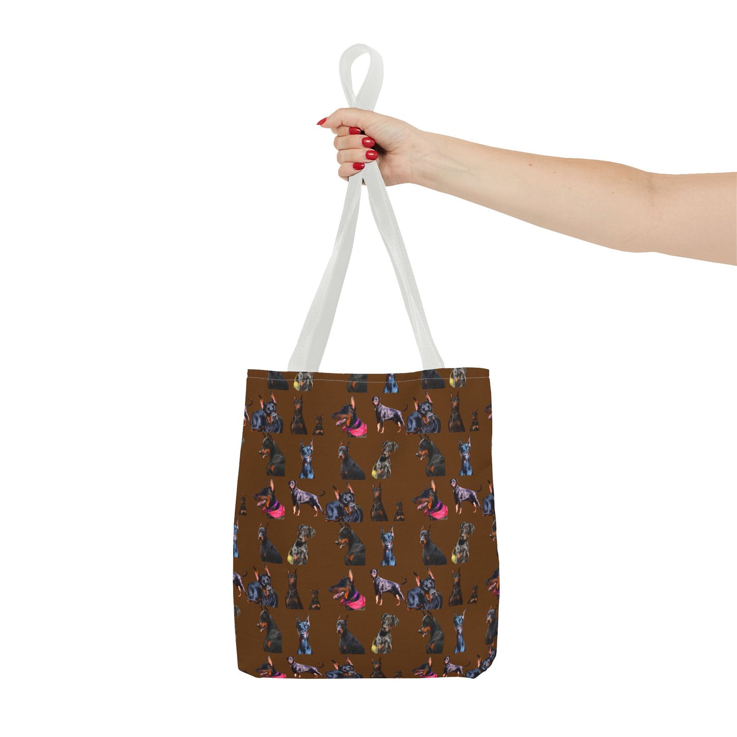 Edition 7 Doberman Model Pattern Brown Tote Bag