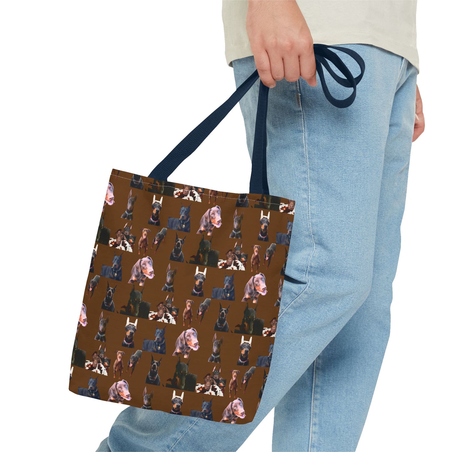 Edition 10 Doberman Model Pattern Brown Tote Bag